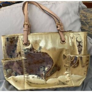 Michael Kors Gold Metallic Logo Purse